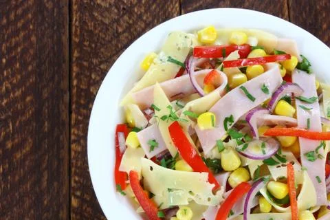 Salad with ham Stock Photos