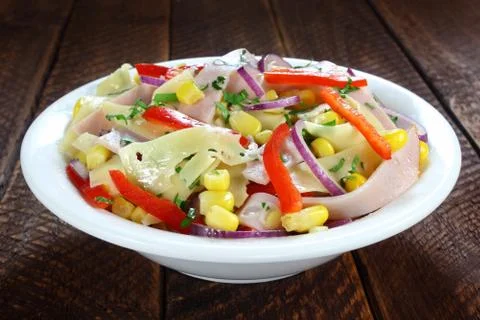 Salad with ham Stock Photos