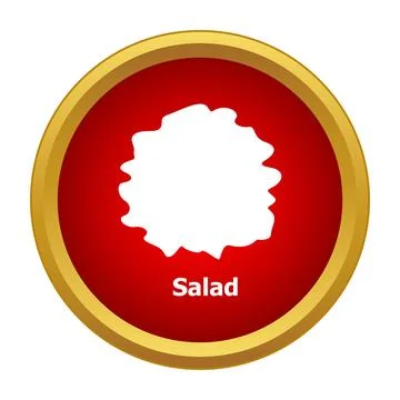 Salad icon in red circle button design 스톡 일러스트