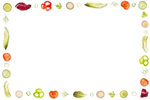 Salad ingredients frame Stock Photos