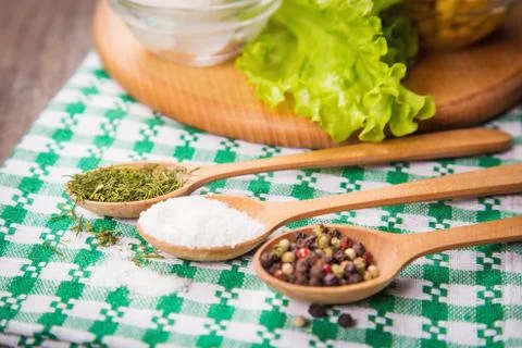 Salad ingredients in studio Stock Photos