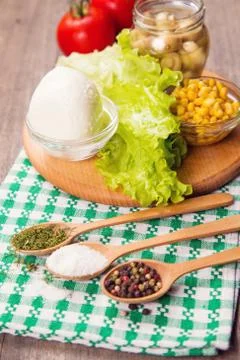 Salad ingredients in studio Stock Photos