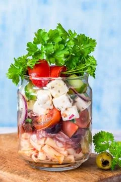 Salad in a jar Stock Photos