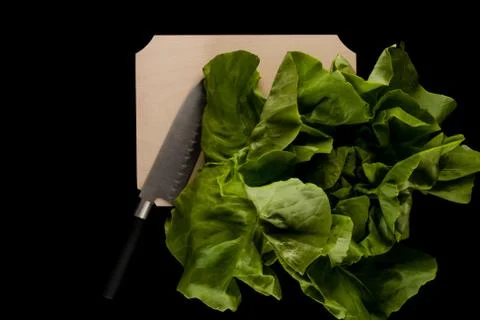 Salad with knife Stock Photos