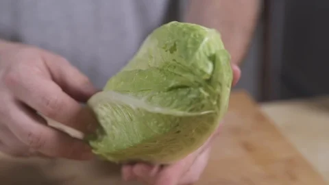 Salad leaf removal Stock Footage 127124708