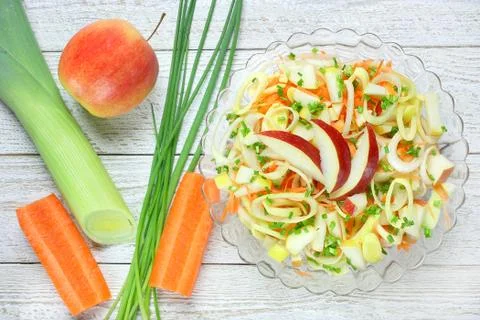 Salad with leek Stock Photos