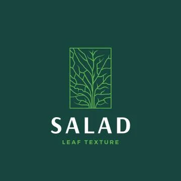 Salad Lettuce In a Frame Abstract Vector Sign, Symbol or Logo Template. Premium Stock Illustration