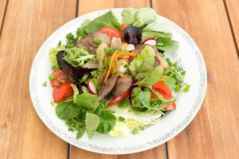 Salad with liver Stock Photos