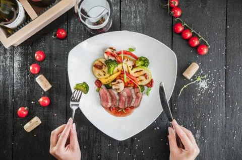 Salad with meat Stock Photos