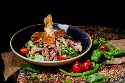 Salad with meat Stock Photos