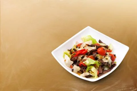 Salad of meat with vegetables Stock Photos