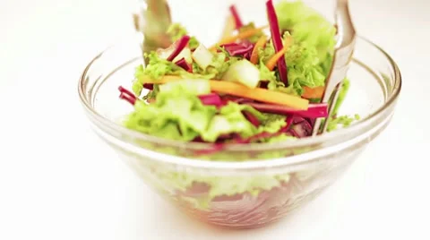 Salad Mixing Stock-Footage 7533311