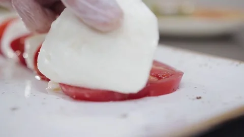 Salad mozzarella Stock Footage 77088868