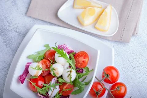 Salad with mozzarella Stock Photos