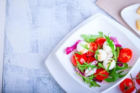 Salad with mozzarella Stock Photos