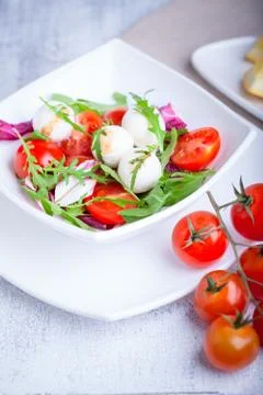 Salad with mozzarella Stock Photos