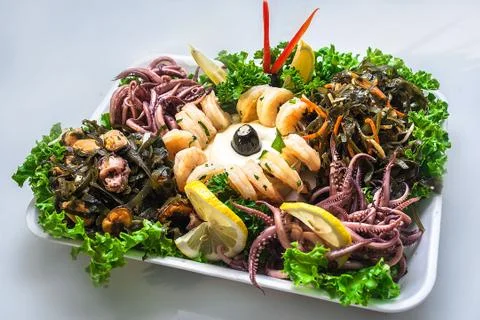 Salad with octopus Stock Photos