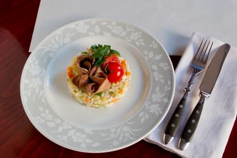 Salad "Olivier" Stock Photos