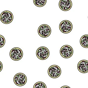 Salad with onion ingredient vector seamless pattern Stock Illustration