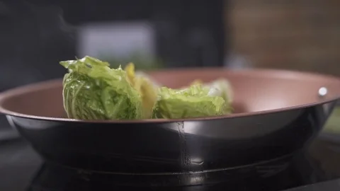 Salad in the pan Stock Footage 127360221