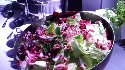 Salad on a party Stock Footage 99006790