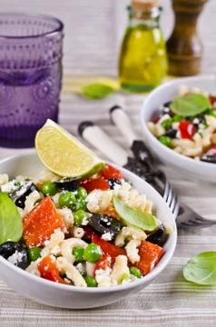 Salad with pasta Stock Photos