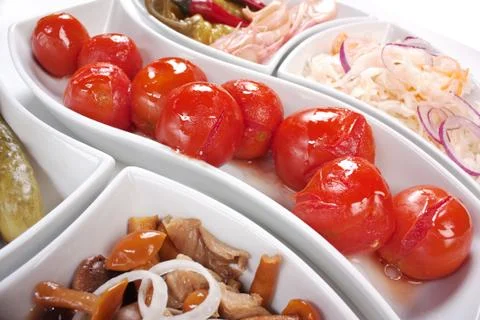 Salad of pickled vegetables Stock Photos