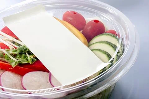 Salad in plastic packaging. Stock Photos