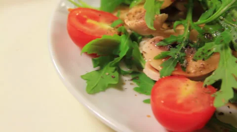 A salad plate Stock Footage 32686669