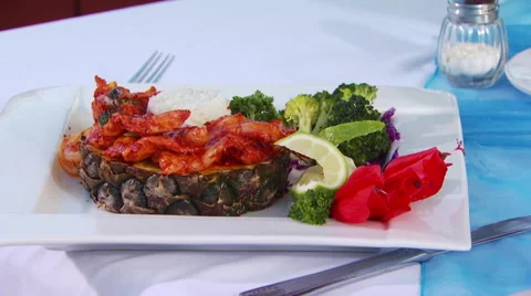 Salad on plate Stock Footage 57814533