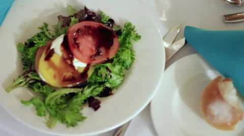 Salad Plate Stock Footage 64143949