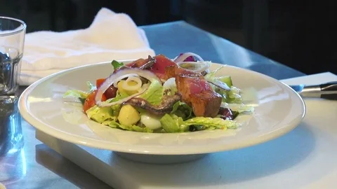 Salad on a plate Video stock 83731287