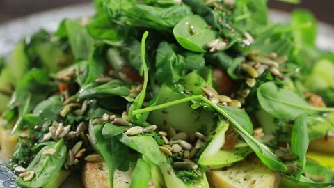 Salad on a plate Stock Footage 139759737