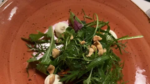 Salad on the plate Video stock 232221794