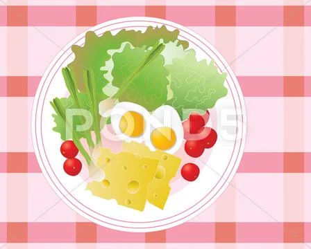 Salad plate Stock Illustration