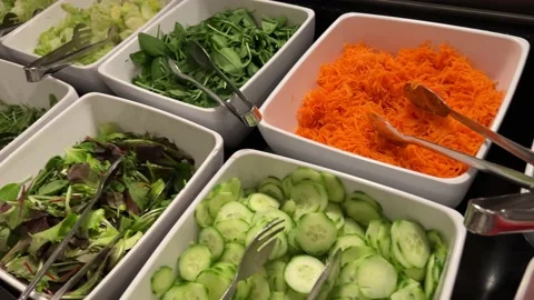 Salad on plates Stock Footage 232221596
