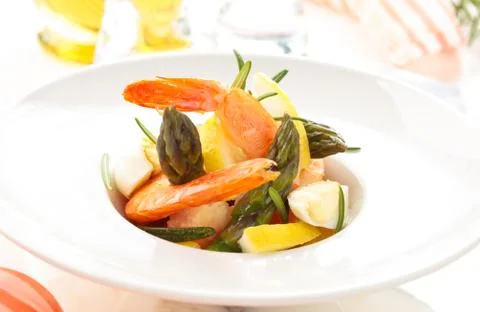 Salad with prawns. Stock Photos