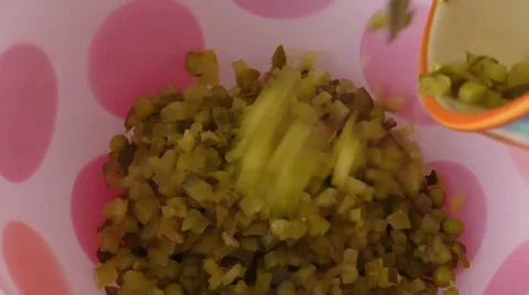 Salad preparation background with cucumber Stock Footage 58588107