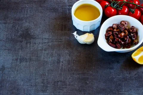 Salad preparation background Stock Photos
