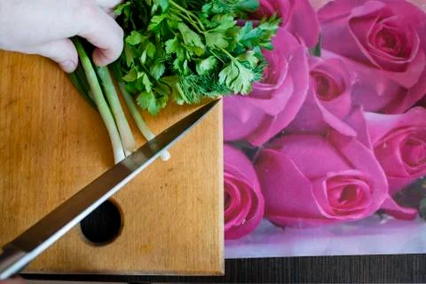 Salad preparation 스톡 사진