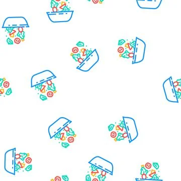 Salad prepared from tomato ingredient vector seamless pattern イラスト素材
