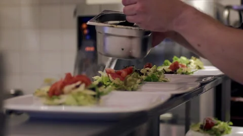 Salad preparing Stock Footage 34424511