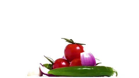 A Salad Products on a Plate in a studio Stock Footage 240824902