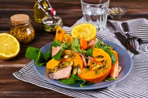 Salad with pumpkin Stock Photos