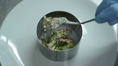 Salad Put in Shape Stock Footage 78595202