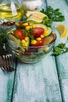 Salad with raw vegetables Stock Photos