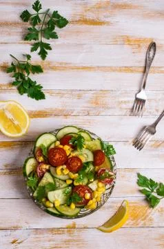 Salad with raw vegetables Stock Photos
