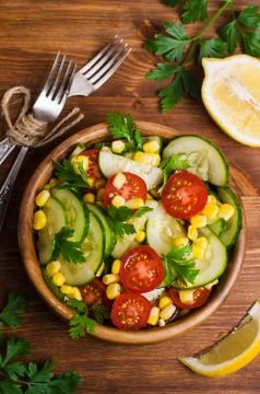 Salad with raw vegetables Stock Photos