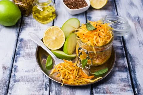 Salad with raw vegetables Stock Photos