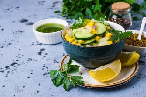 Salad with raw vegetables Stock Photos